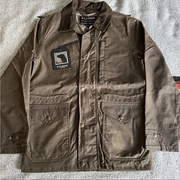 Filson Cover Cloth Mile Marker Coat | Otter Green - Picture 8 of 14